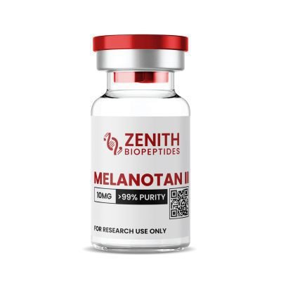 Melanotan II 10MG research peptide vial by Zenith